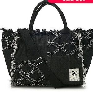 NWT WILDFOX Tote Bag Denim Black
